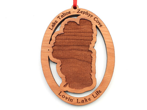 Zephyr Cove Lake Tahoe Lake Ornament - Nestled Pines