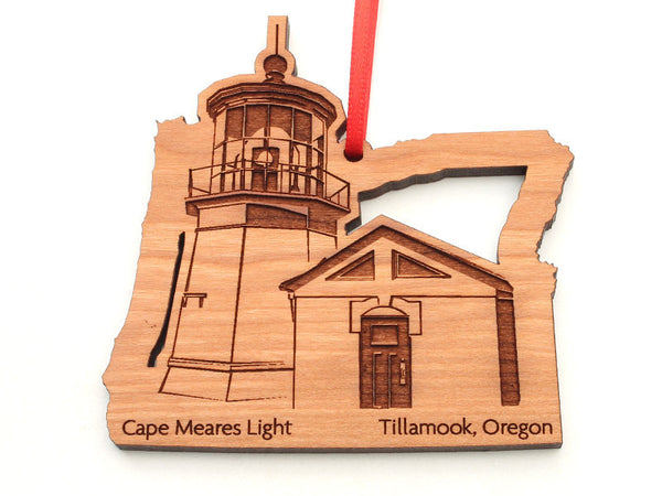 Cape Meares Oregon State Shape Lighthouse Insert Custom Ornament