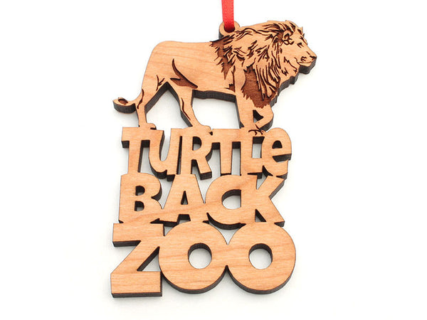 Turtle Back Zoo Lion Text Ornament