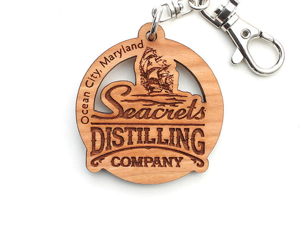 Seacrets Distilling Company Logo Key Chain