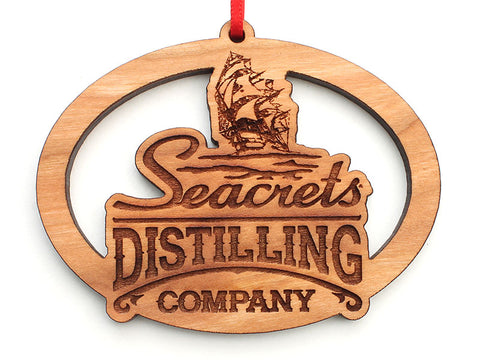 Seacrets Distilling Company Logo Oval Ornament