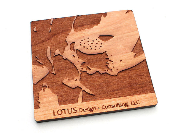 Lotus Logo Coaster Alt 1 - Nestled Pines