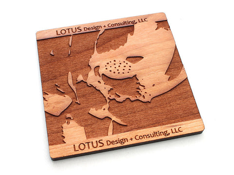 Lotus Logo Coaster Alt 2 - Nestled Pines