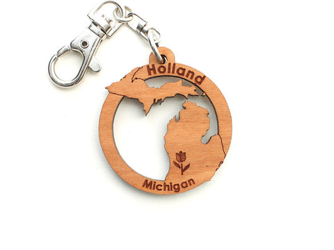 Home & Co Holland Michigan Custom Key Chain Alt - Nestled Pines