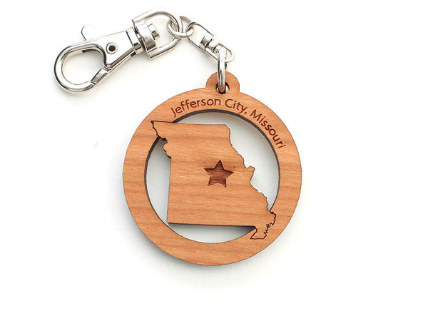 Jefferson City Missouri State Capital Key Chain Clip - Nestled Pines