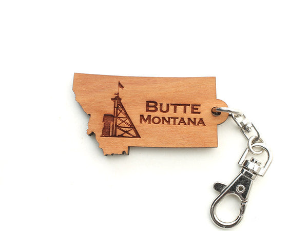 Copper Butte Montana Custom State Key Chain - Nestled Pines