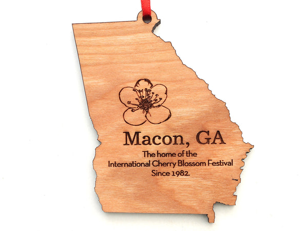 Macon Georgia Cherry Blossom State Ornament