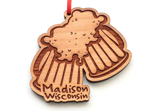 Madison Wisconsin Cheers Craft Brew Beer Mugs Ornament