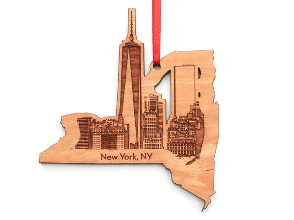 New York City Skyline New York State Cut Out Insert Ornament
