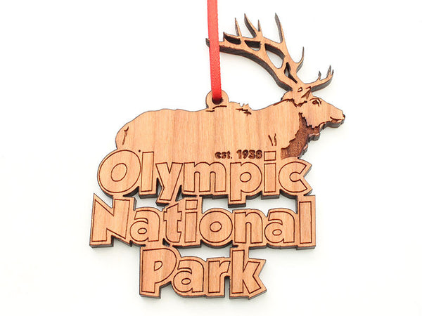 Olympic National Park Elk Text Ornament
