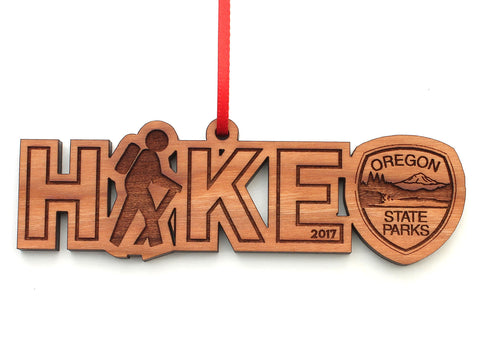 Oregon State Parks Hike Text Ornament