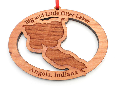 City of Angola Big and Little Otter Lakes Custom Ornament - Nestled Pines