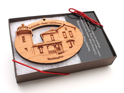 Admiralty Head Lighthouse Oval Custom Ornament Boxed - Nestled Pines