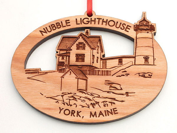Nubble Lighthouse Custom Oval Ornament