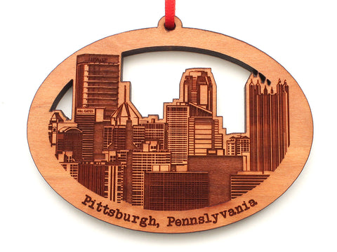 Pittsburgh Pennsylvania Skyline Ornament Oval