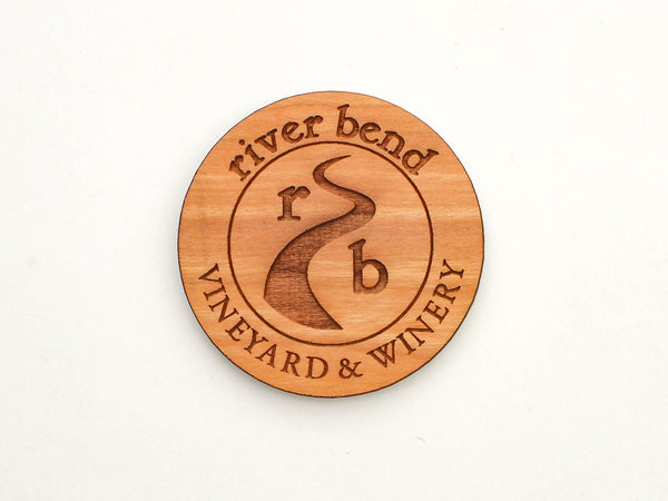 River Bend Vineyard & Winery Logo Circle Magnet