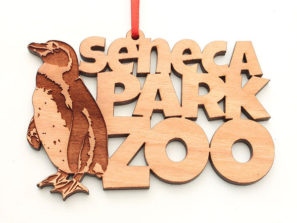 Seneca Park Zoo South African Penguin Custom Text Ornament
