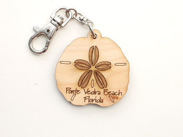 Ponte Vedra Beach Florida Sand Dollar Custom Key Chain - Nestled Pines