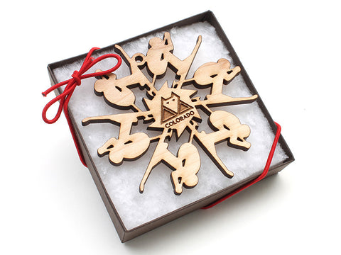 Wolf Creek Skier Snowflake Gift Box - Nestled Pines - 1