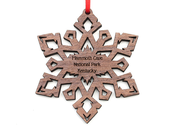 Mammoth Cave Walnut Crystal Snowflake Ornament - Nestled Pines