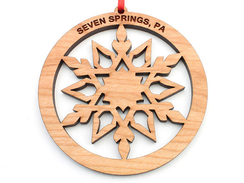 Seven Springs Snowflake Circle Ornament - Nestled Pines