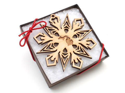 Ciao Bella Michigan Engraved Snowflake Ornament - Nestled Pines