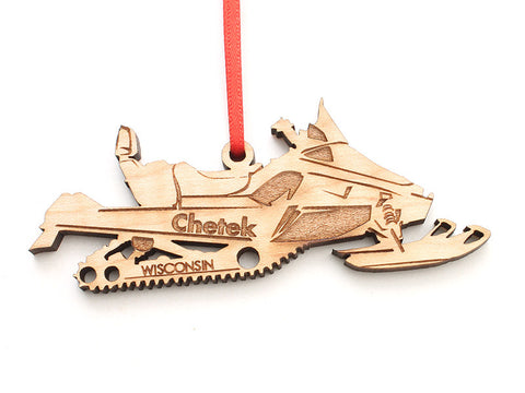 Lucky Day Custom Snowmobile Ornament ND - Nestled Pines