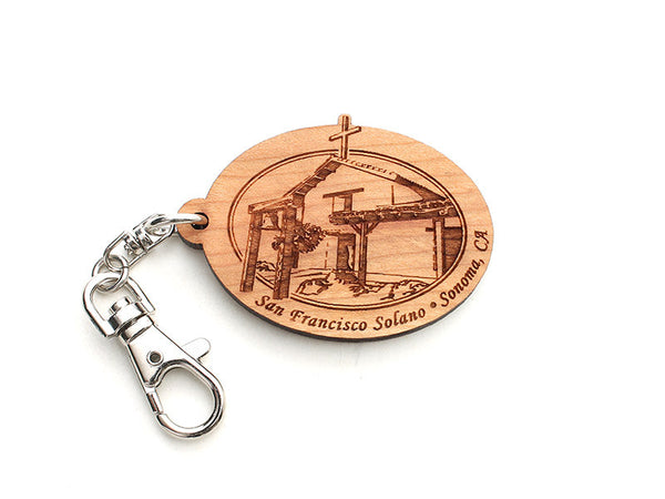 Solano Mission Oval Key Chain - Nestled Pines