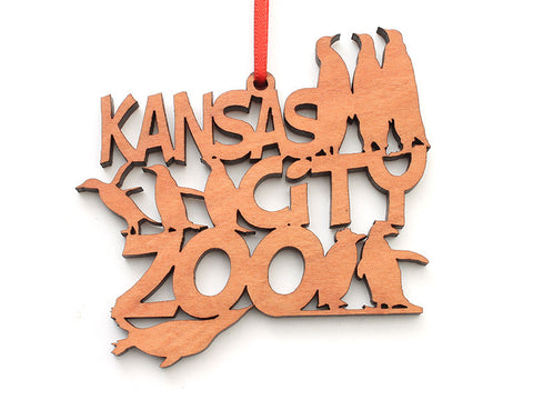 Kansas City Zoo Penguin Text Ornament - Nestled Pines