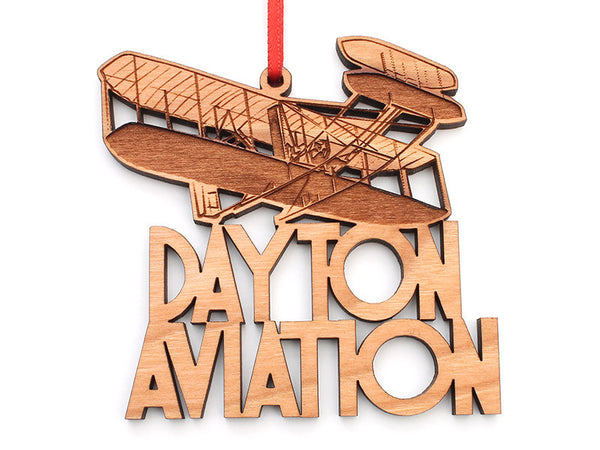 Dayton Aviation Wright Flyer III Custom Text Ornament - Nestled Pines