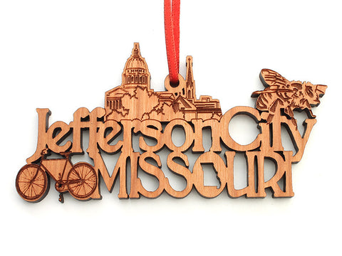 Jefferson City Missouri Text Ornament - Nestled Pines