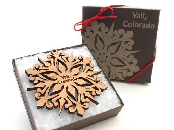 Lionshead General Store Detailed Snowflake Custom Engraved Ornament - Nestled Pines