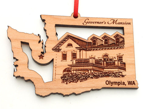 Olympia Washington Governor's Mansion Washington State Shape Custom Ornament