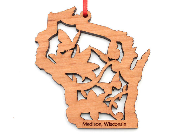 Bruce Company Butterfly Wisconsin State Shape Ornament - Nestled Pines