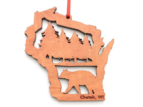 Lucky Day WI Bear Insert Ornament ND - Nestled Pines