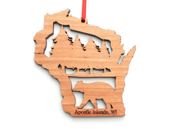 Apostle Island NLS WI Bear Cut Out Ornament - Nestled Pines