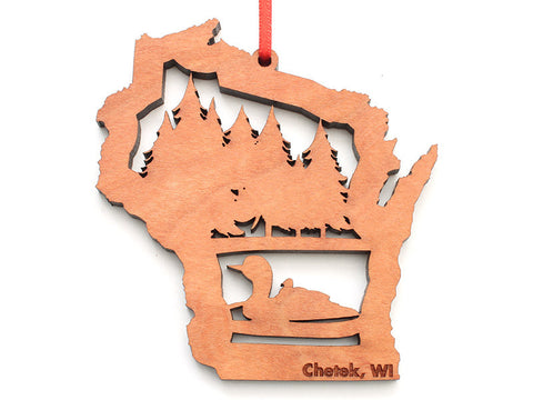 Lucky Day WI Loon Insert Ornament ND - Nestled Pines