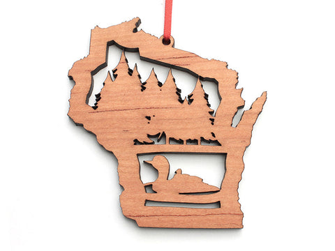 Wisconsin State Loon Theme Ornament - Nestled Pines