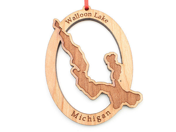 Walloon Lake Michigan Oval Ornament - Nestled Pines