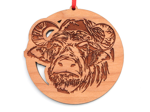 Water Buffalo Face Circle Ornament