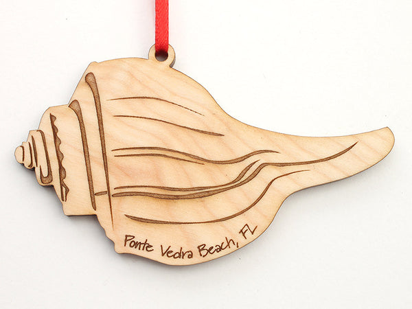 Ponte Vedra Beach Florida Whelk Shell Custom Ornament - Nestled Pines