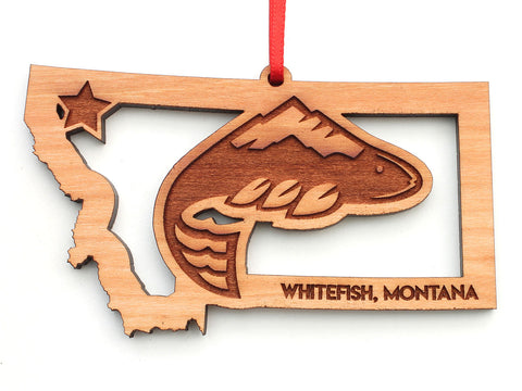 Whitefish Mountain Resort Montana State Logo Insert Ornament