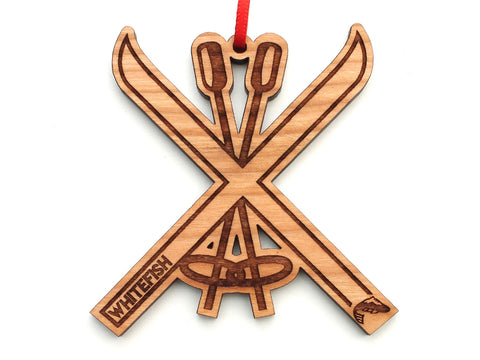 Whitefish Mountain Resort Ski X Ornament
