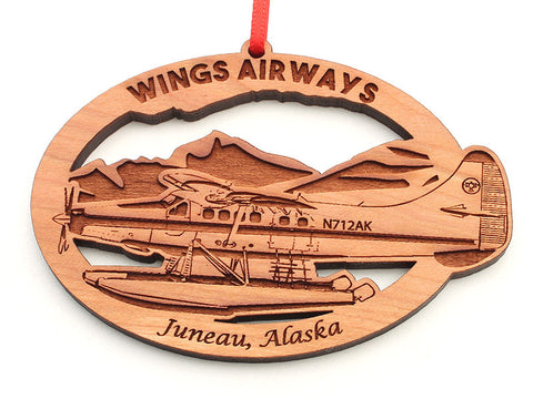 Wings Airways Alaska Float Plane Oval Ornament
