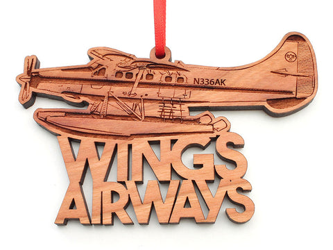 Wings Airways Alaska Float Plane Text Ornament