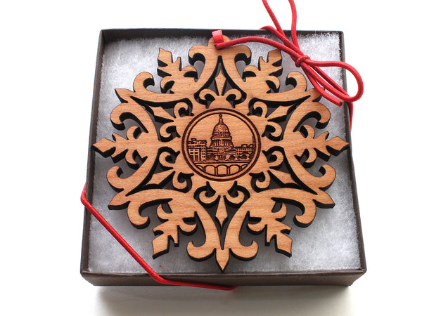 Wisconsin Capitol Building Snowflake Gift Box