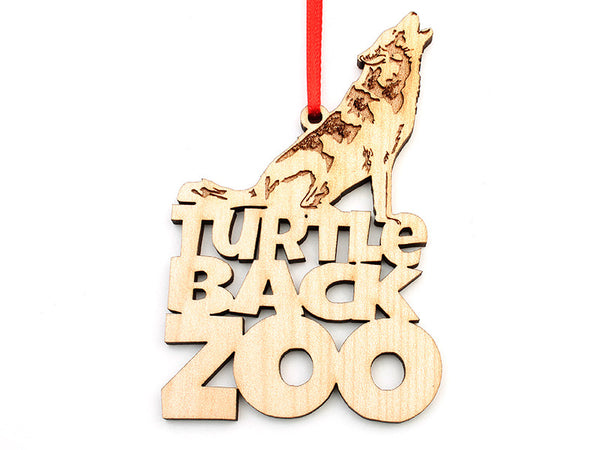Turtle Back Zoo Wolf Text Ornament - Nestled Pines
